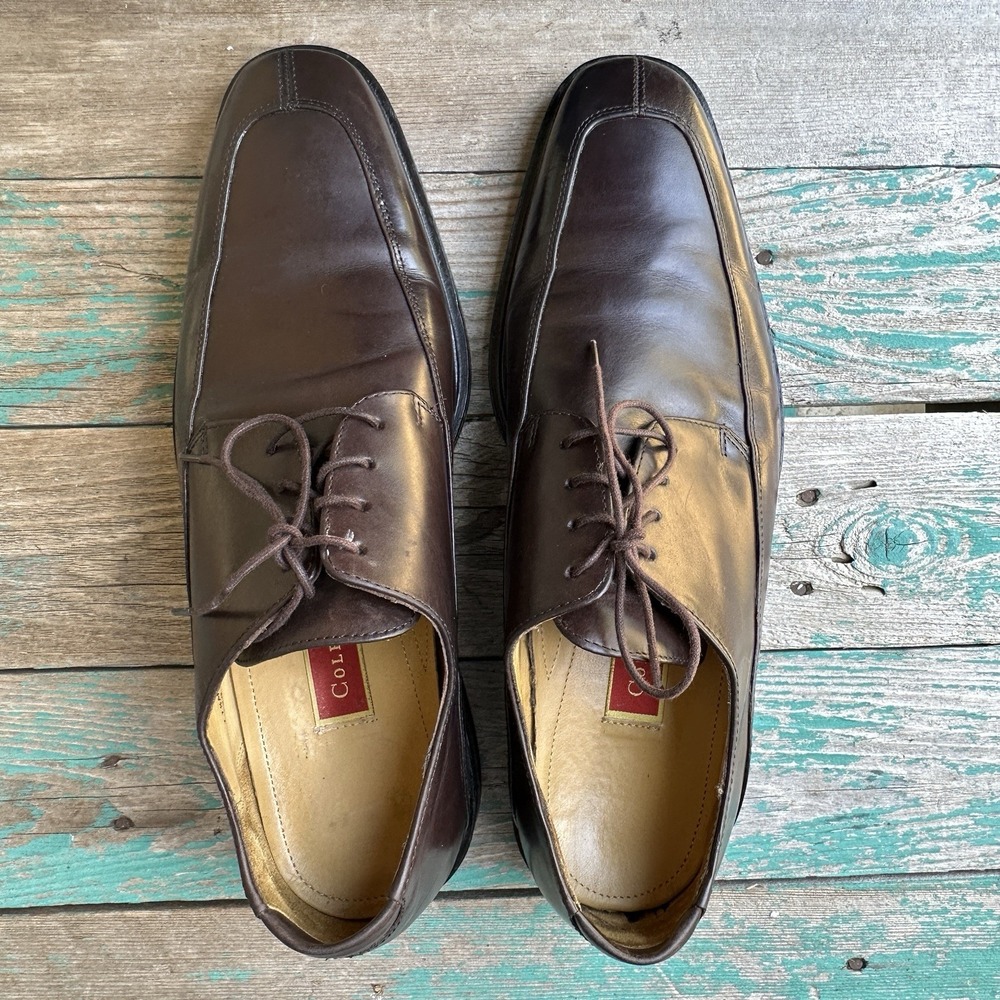 Cole Haan Oxfords Shoes Men's Size 11.5M City Brown Leather Split Toe Lace‎ Up
